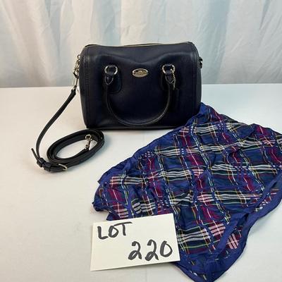 Lot E 220 NWT Coach Navy Satchel and Coach Scarf