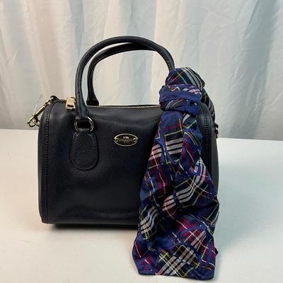 Lot E 220 NWT Coach Navy Satchel and Coach Scarf