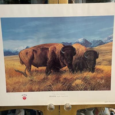 The Survivors Lithograph by Larry Wolfe Artist Signed 758/950 18" x 24" Unframed Shipped in a Tube.