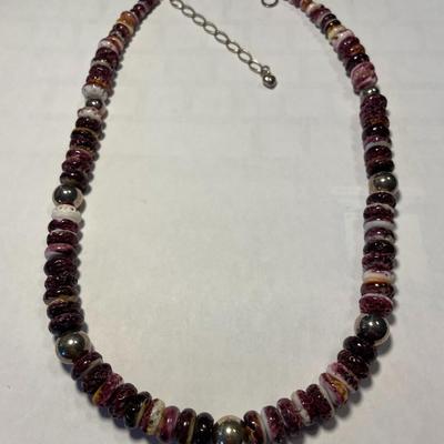 Jay King (DTR) Sterling Silver New Never Used Fashion Bead 18"-20" Adjustable Necklace Preowned from an Estate.