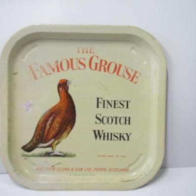 Vintage Famous Grouse Bar Tray Approx 12 3/4" x 13"