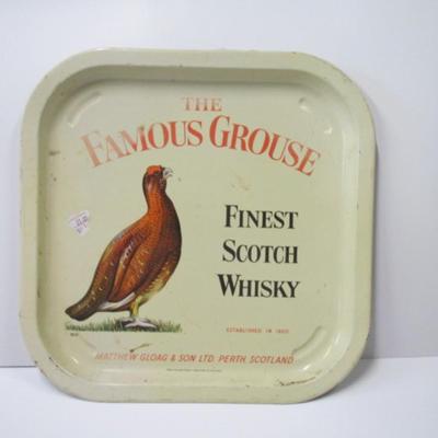 Vintage Famous Grouse Bar Tray Approx 12 3/4" x 13"
