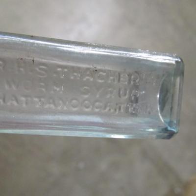 Vintage Glass Bottles Dr. H.S. Thatcher's Worm Syrup Chattanooga Tennessee
