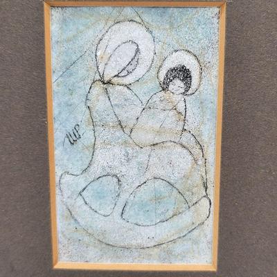 Two Original Framed Enamel Art Winifred H. Van Paasschen, Mercer Island