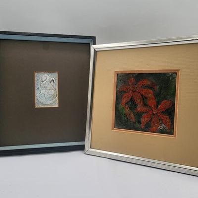 Two Original Framed Enamel Art Winifred H. Van Paasschen, Mercer Island