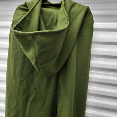 Forest Green Women's Hooded Cape Poncho