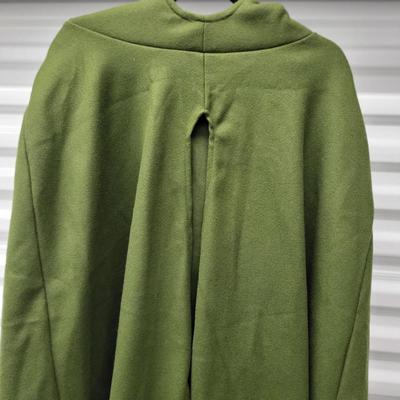 Forest Green Women's Hooded Cape Poncho