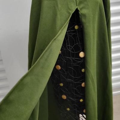Forest Green Women's Hooded Cape Poncho