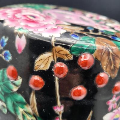 Vintage Bombay Hand Painted Decorative Ceramic Garden Stool 10.5"