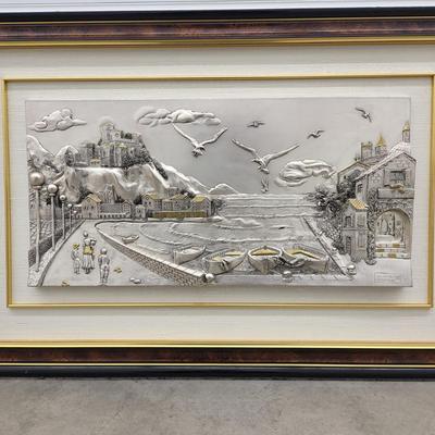Vintage Italian Creazioni RD Studio 3-D Relief Art 925 Overlay
