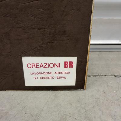 Vintage Italian Creazioni RD Studio 3-D Relief Art 925 Overlay