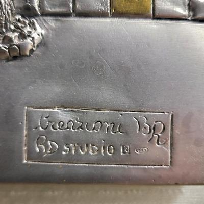 Vintage Italian Creazioni RD Studio 3-D Relief Art 925 Overlay