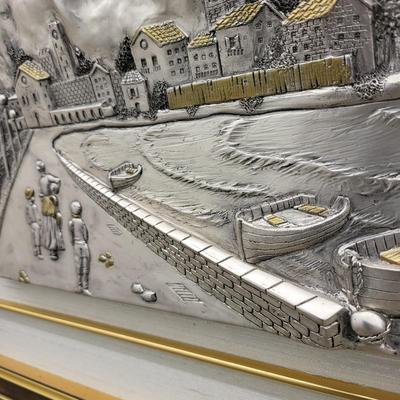 Vintage Italian Creazioni RD Studio 3-D Relief Art 925 Overlay