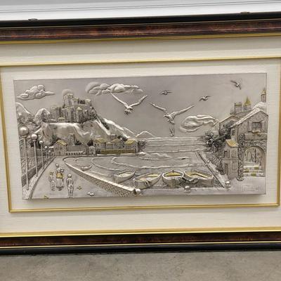 Vintage Italian Creazioni RD Studio 3-D Relief Art 925 Overlay