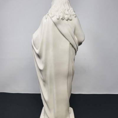 Vintage Glazed Ceramic Jesus Statue 15.5"