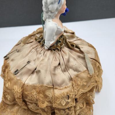 Early 1900's Antique Porcelain Sewing/Pin Cushion Dolls