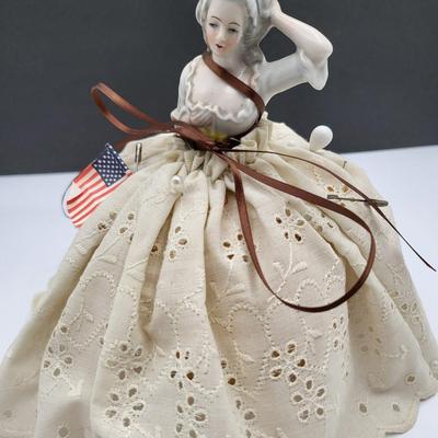 Early 1900's Antique Porcelain Sewing/Pin Cushion Dolls
