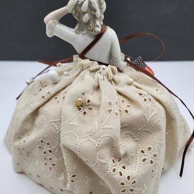 Early 1900's Antique Porcelain Sewing/Pin Cushion Dolls