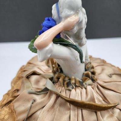 Early 1900's Antique Porcelain Sewing/Pin Cushion Dolls