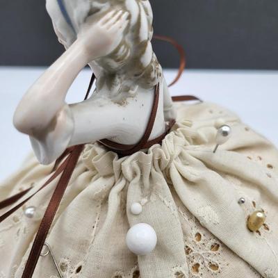 Early 1900's Antique Porcelain Sewing/Pin Cushion Dolls