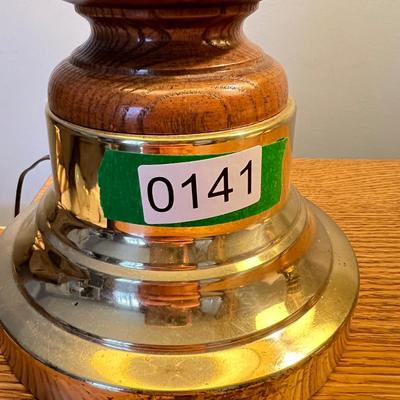 2 Wood Base Vintage Table Lamps