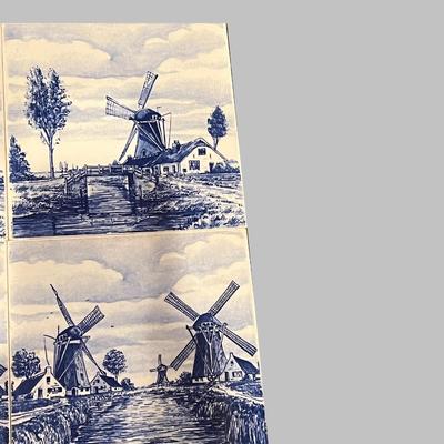 10 Delft Blue Hand Painted Tiles Made in Holland
