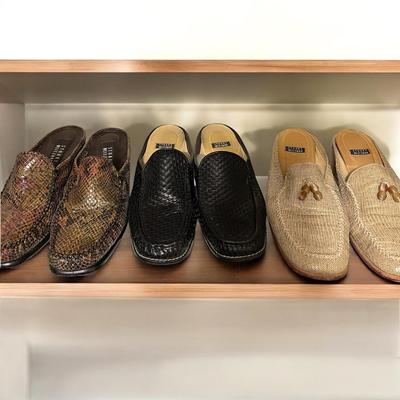 3 Pairs Stuart Weitzman Women's Snakeskin Mules Shoes Sz 9.5