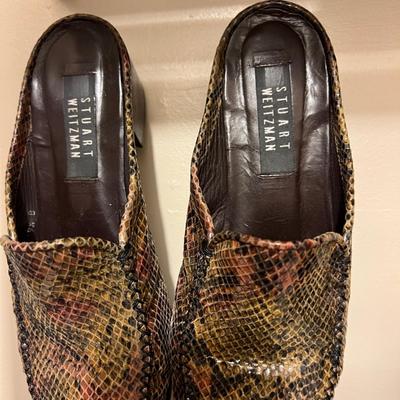 3 Pairs Stuart Weitzman Women's Snakeskin Mules Shoes Sz 9.5