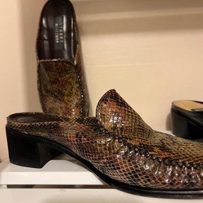 3 Pairs Stuart Weitzman Women's Snakeskin Mules Shoes Sz 9.5