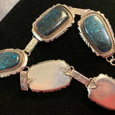 Large Benjamin Boyd Navajo Jewelry Turquoise Sterling Silver Necklace