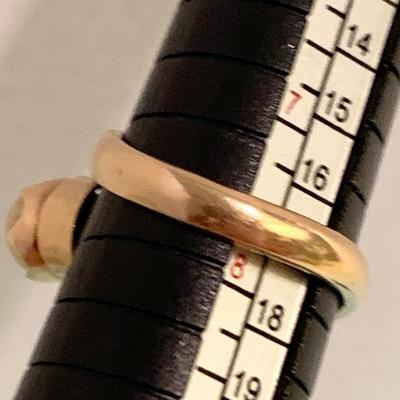 14k Yellow Gold w/ Inset Pearls Estate Ring - Size approx. 8 ~6.5 grams
