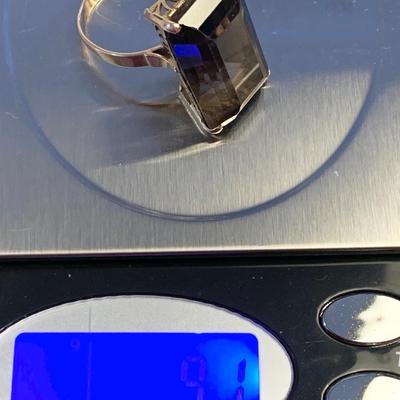 Large 14k Yellow Gold w/Amber Stone Estate Ring - Size 8