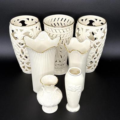 Lenox Vase Lot - Set of 7 Lenox Vases