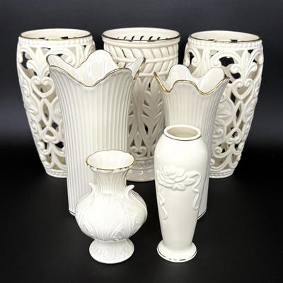 Lenox Vase Lot - Set of 7 Lenox Vases