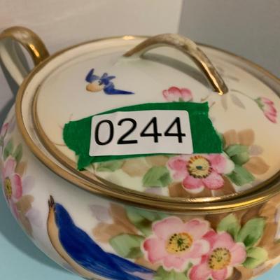 Early 1900s Morimura Brothers Nippon Covered Dish Blue Birds