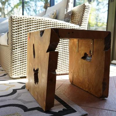Rustic Teak End Table