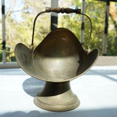 Victorian Brass Coal Ash Helmet Style Scuttle
