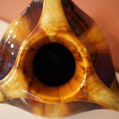 Rare, Vintage Vase with Brown/Yellow Glaze