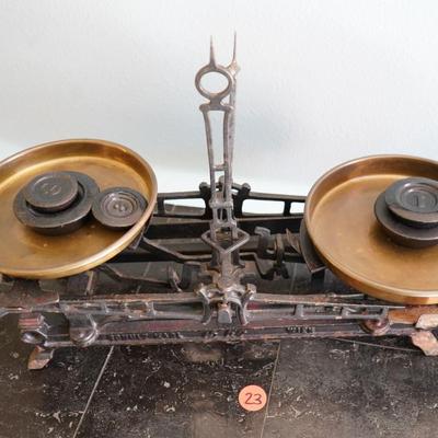 Antique Karl Schulz Cast Iron Balance Scale
