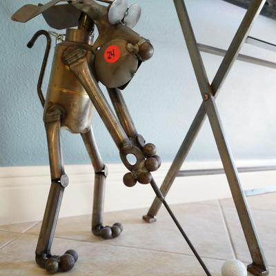 Vintage Yardbirds Metal Junkyard Dog Golf Sculpture