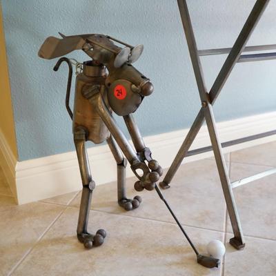 Vintage Yardbirds Metal Junkyard Dog Golf Sculpture