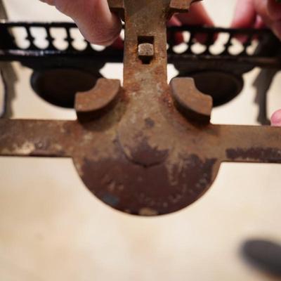 Antique Cast Iron Double Inkwell Desk Set