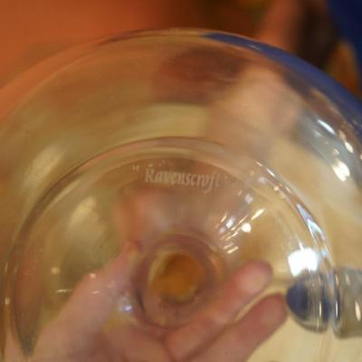 Vintage Crystal Wine Glasses and Ravenscroft Crystal Swan Decanter w/ Stopper