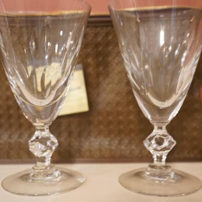 Vintage Crystal Wine Glasses and Ravenscroft Crystal Swan Decanter w/ Stopper