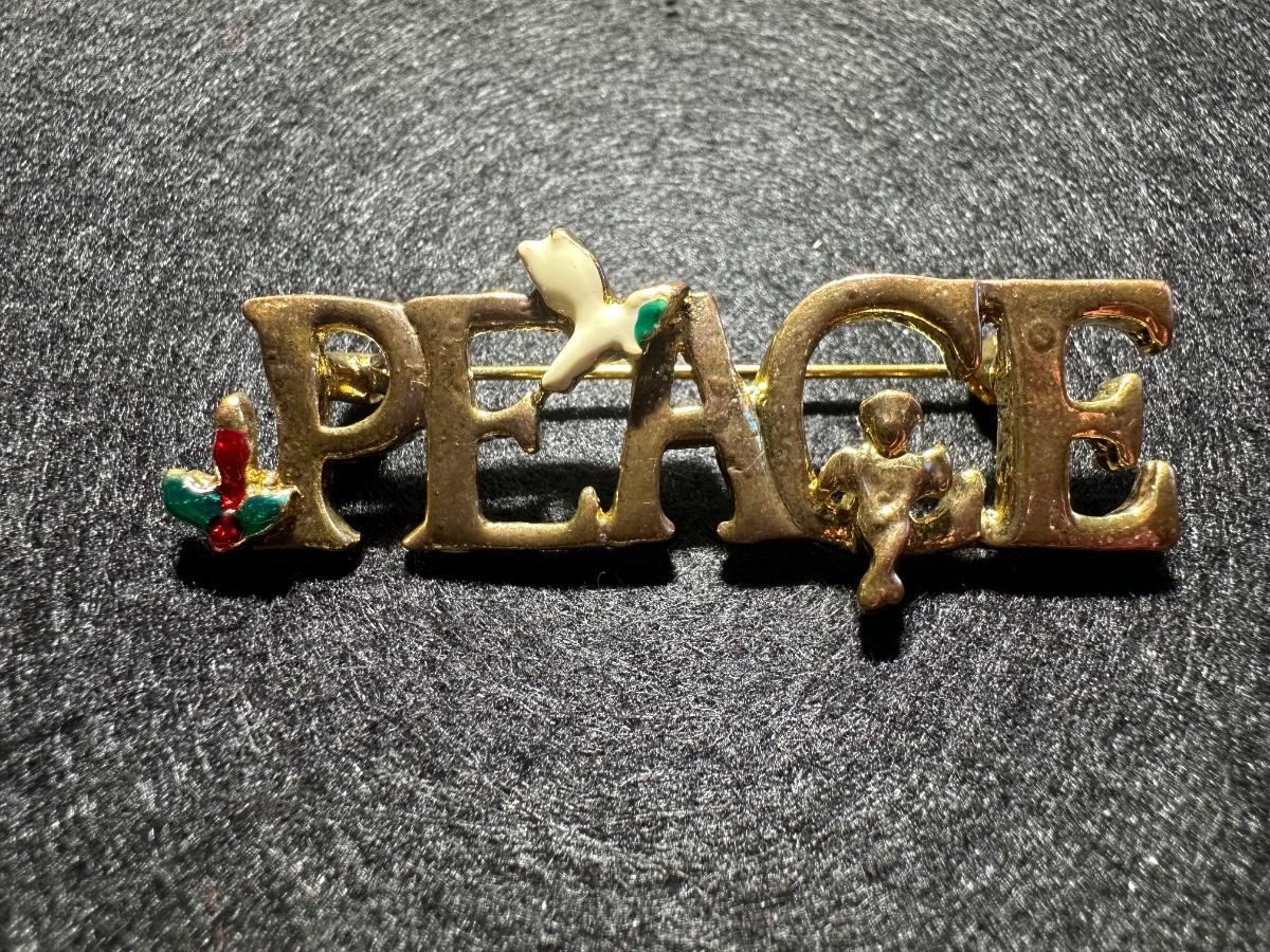 Broche Vintage Avon "Peace" En émail - Spilla Smalto - Occasion - Symbole Paix Rétro
