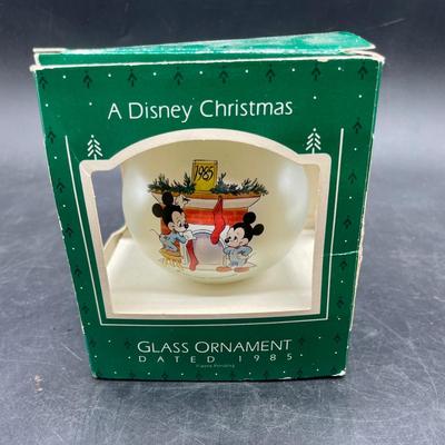 A Disney Christmas Glass Ornament 1985