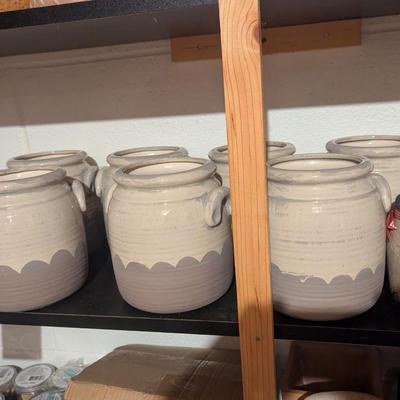 7 - Stoneware Pots Approx 7" Tall