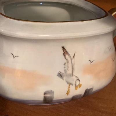 Vintage Maryland Political Gift Hand Painted Annapolis Tea Set / Soup Tureen