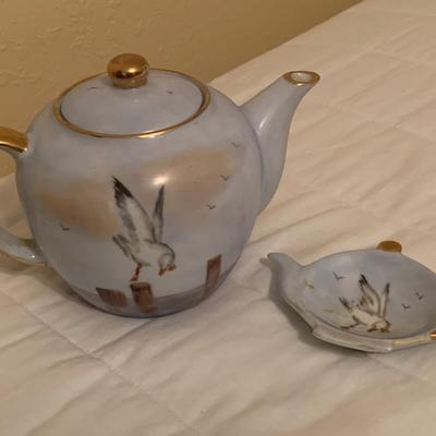 Vintage Maryland Political Gift Hand Painted Annapolis Tea Set / Soup Tureen