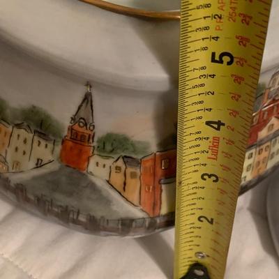 Vintage Maryland Political Gift Hand Painted Annapolis Tea Set / Soup Tureen